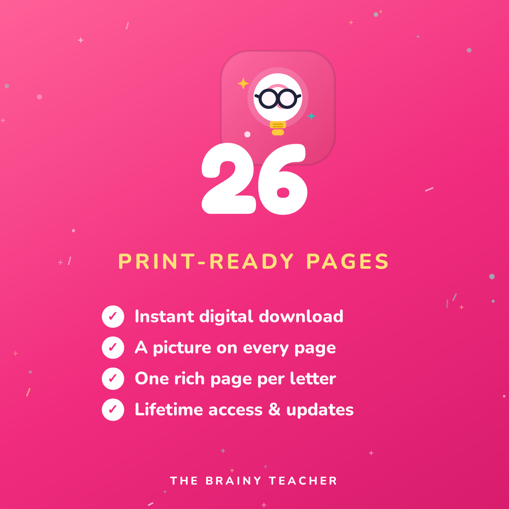 26 print-ready pages, A to Z